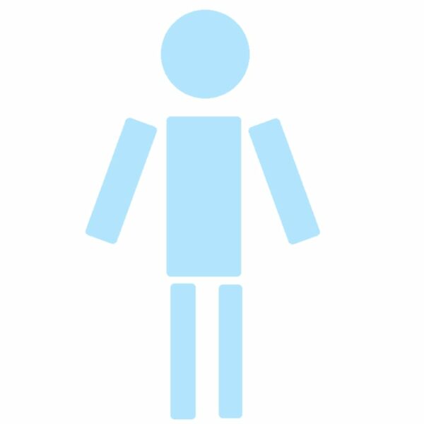 Personnage bleu masculin dessiné en ligne sur outil webinar.games lors d'un Programme My Art Box de séminaire verbatim