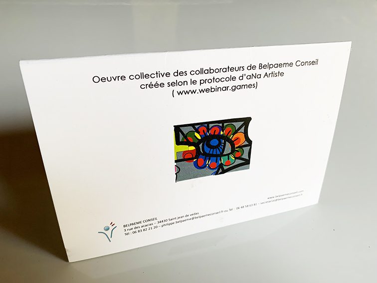 Quelle carte de voeux originale peut-on créer avec les collaborateurs d'une entreprise grace aux protocoles de fresque participative de aNa artiste