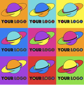 Idée animation virtuelle entreprise Pop Art Fun Avec votre logo personnalisé