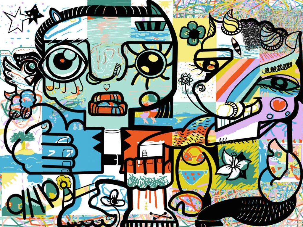 Pourquoi organiser 1 team building fresque digitale 2 Le Team building fresque digitale organisé par l’artiste ana est ludique et originale