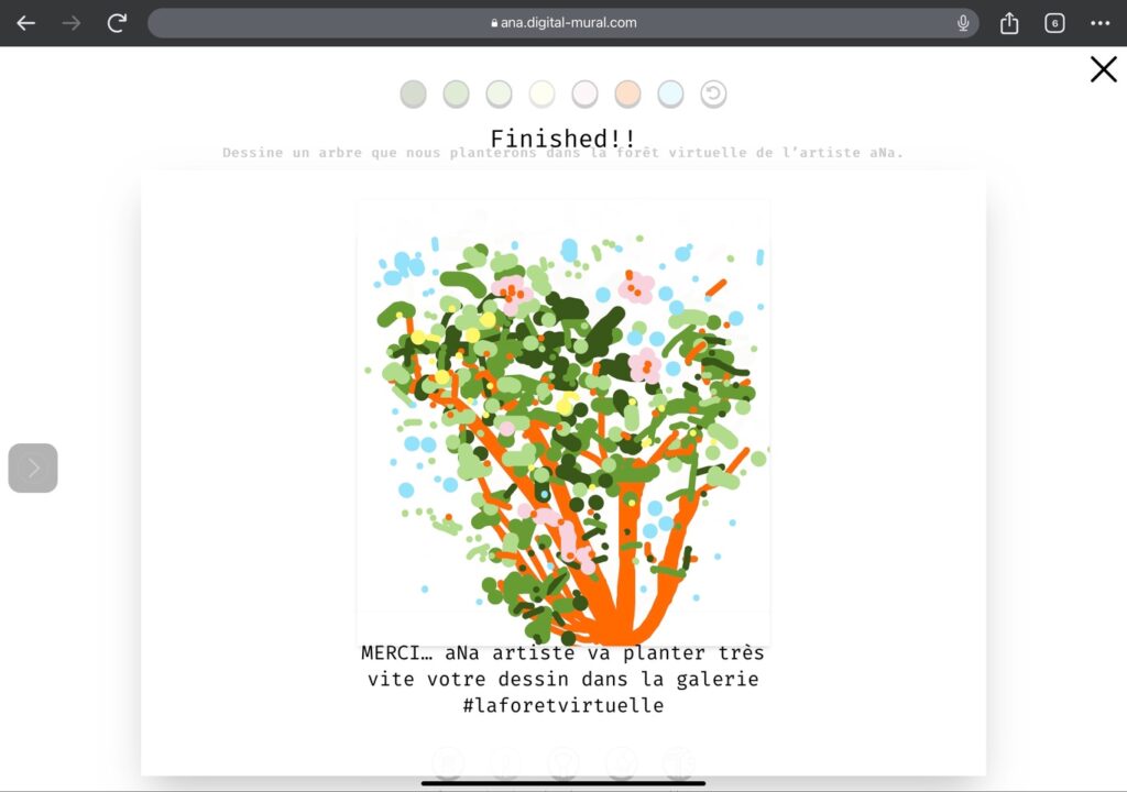 La forêt virtuelle est un projet éco-artistique Développé par aNa artiste et son équipe My Art Box
