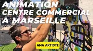 La vignette de la vidéo de l'animation graffiti Marseille street art collaboratif assurée en extérieur par ana Fernandes pour My Art Box en 2018