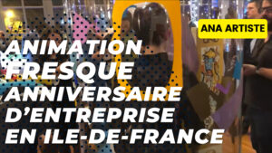 La vignette de la vidéo de l'animation fresque Paris et Ile de France pour un anniversaire d'entreprise par aNa artiste et My Art box.