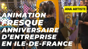 La vignette de la vidéo de l'animation fresque Paris et Ile de France pour un anniversaire d'entreprise par aNa artiste et My Art box.