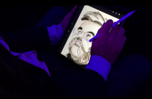 Un exemple de création de caricature digitale Lyon sur iPad pro par Christophe Chazot pour My Art box et Lit up