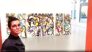 Le résultat exposé à la suite de l'Animation culturelle œuvre commune éco-responsable aNa artiste en Suisse