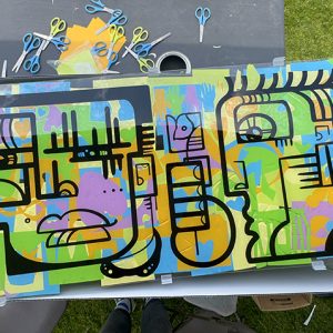 Petite fresque team building éco-responsable My Art Box terminée à Lyon animée par Christophe Chazot