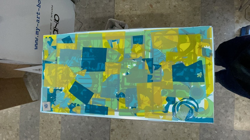 Le dos verso de la fresque zen plexi de Cluny en fin de construction