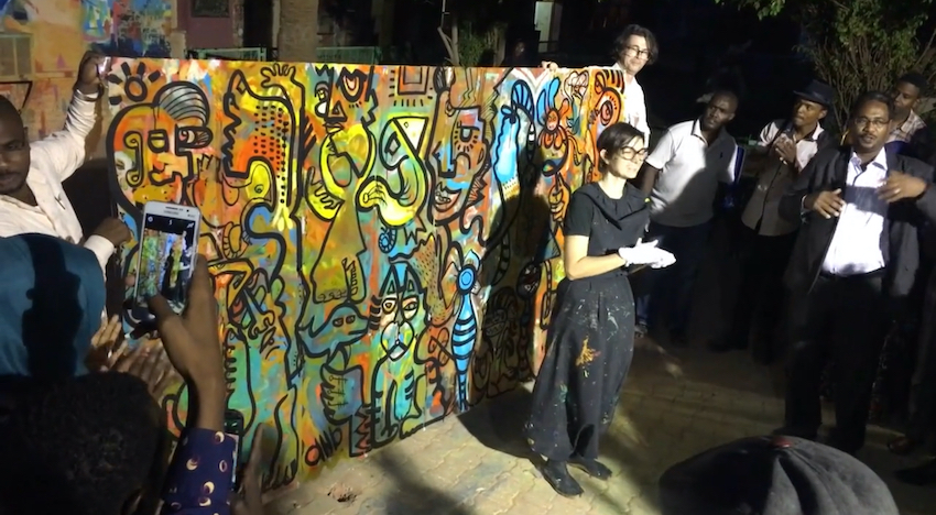 1 fresque d'Anthropotekhné par ana artiste à Khartoum