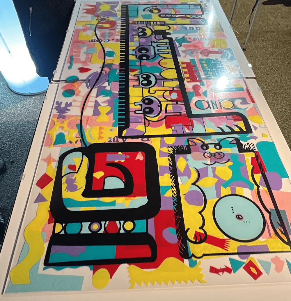 Fresque collaborative RSE réalisée pour une collectivité à partir de l’empreinte d’un territoire et exposée en institution publique