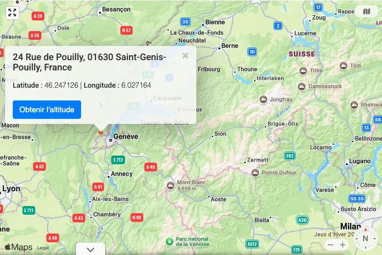 Plan d'accès My Art Box à Saint-Genis-Pouilly pour animation RSE et inauguration à Genève.