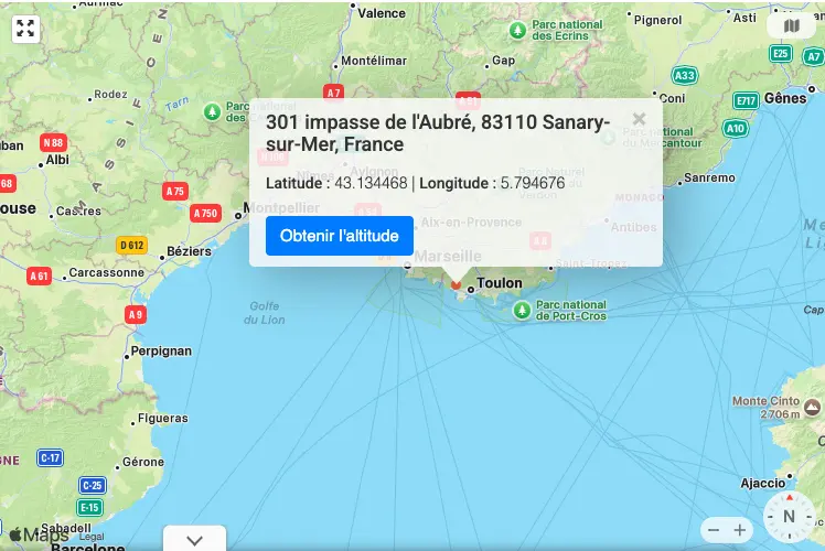 Plan d'accès My Art Box à l'Impasse de l'Aubré à Sanary pour animation RSE et inauguration dans le Sud.