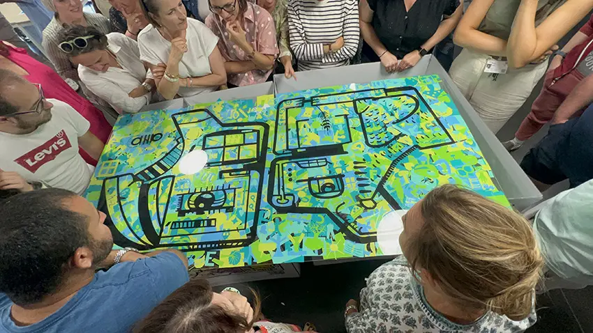 Fresque collaborative RSE réalisée avec une équipe pédagogique dans un centre de formation à Rouen