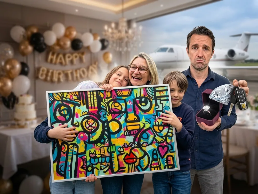 Image d'une fresque participative en cours de création lors d'un anniversaire à Paris, avec des participants collaborant pour My Art Box.