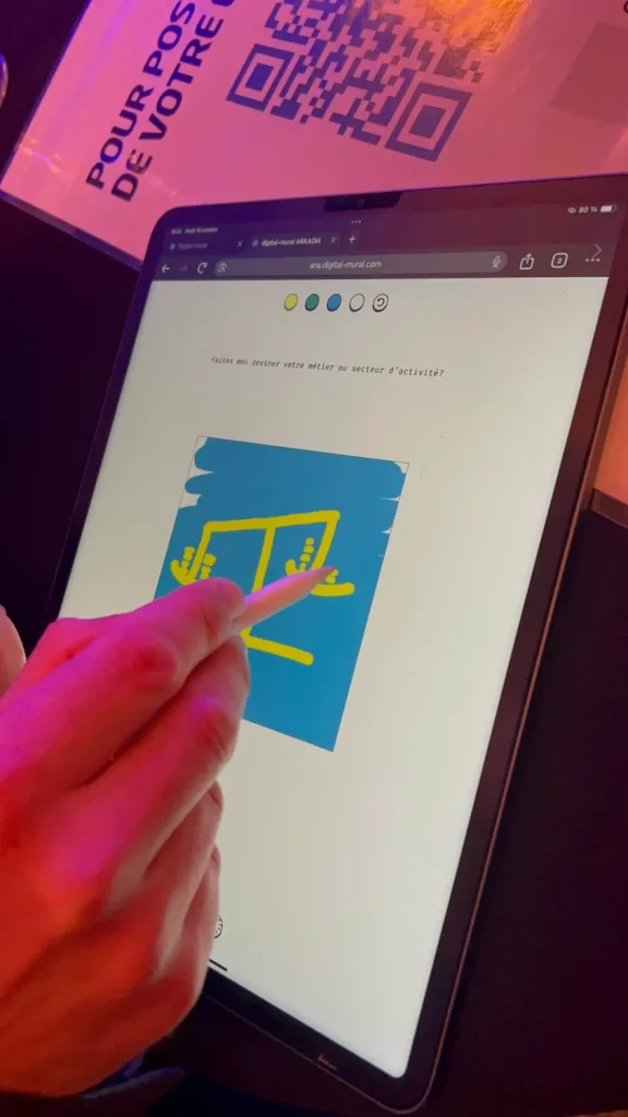 Gros plan sur un dessin digital réalisé lors d’une animation RSE My ARt Box