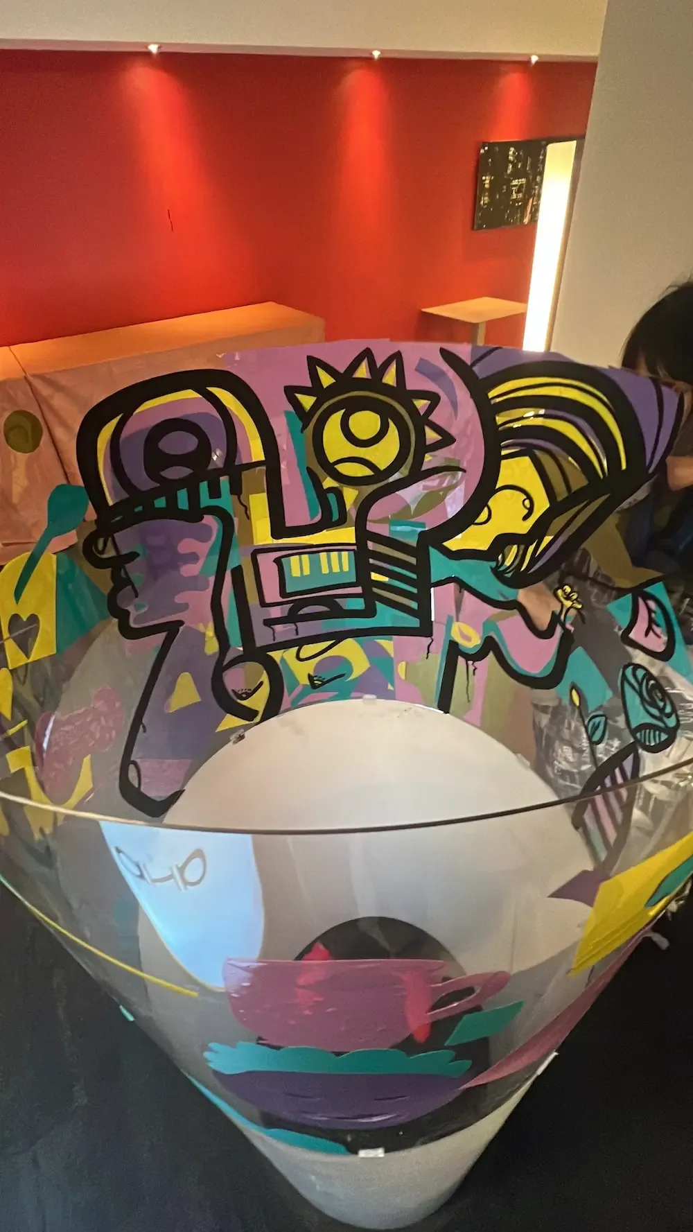 Fresque originale éco-responsable par aNa pour AbbVie au Palais des Congrès Paris