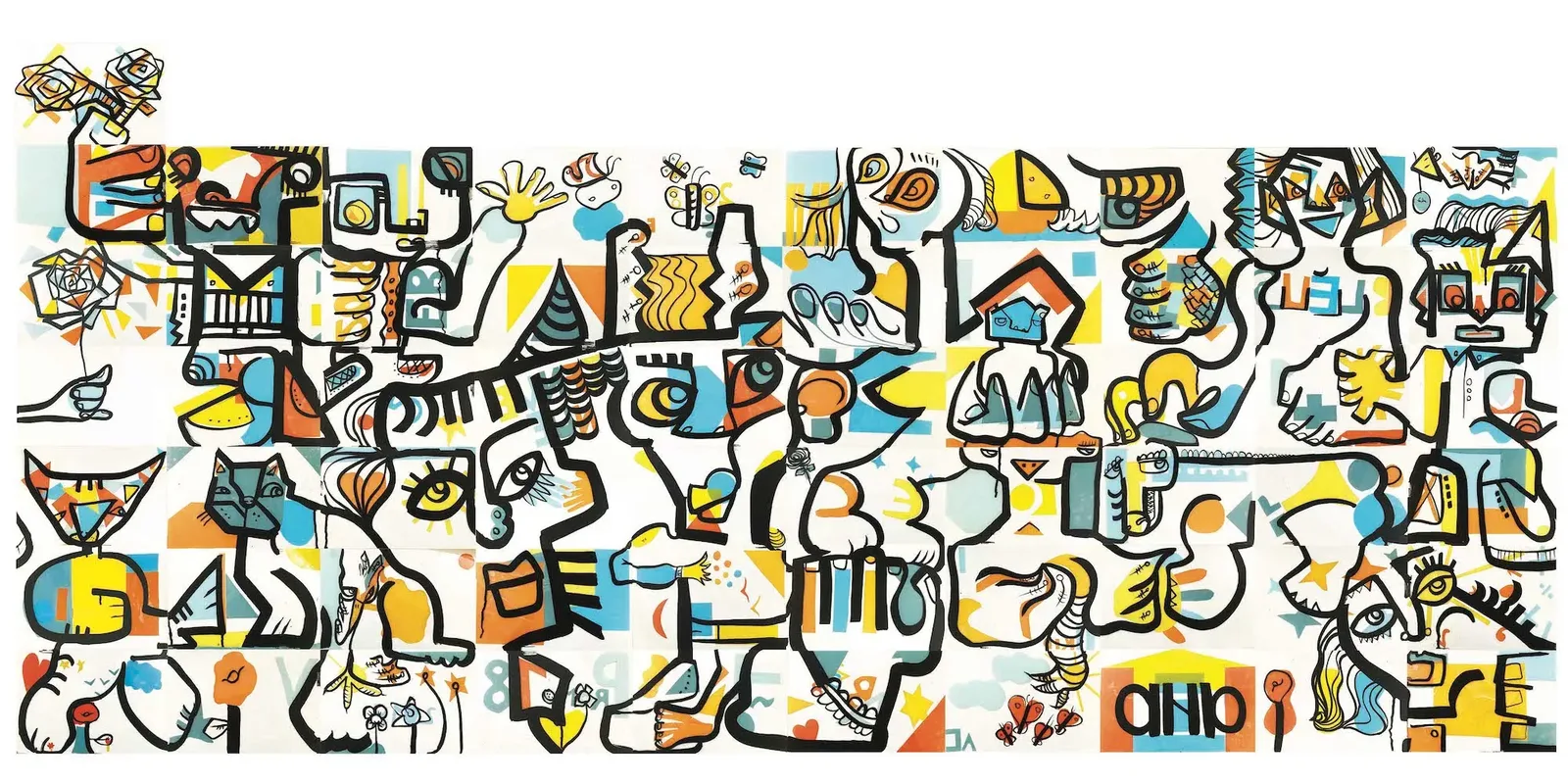 Fresque colorée représentant l'intégration de l'Ordre des Experts Comptables à Lyon 2018.