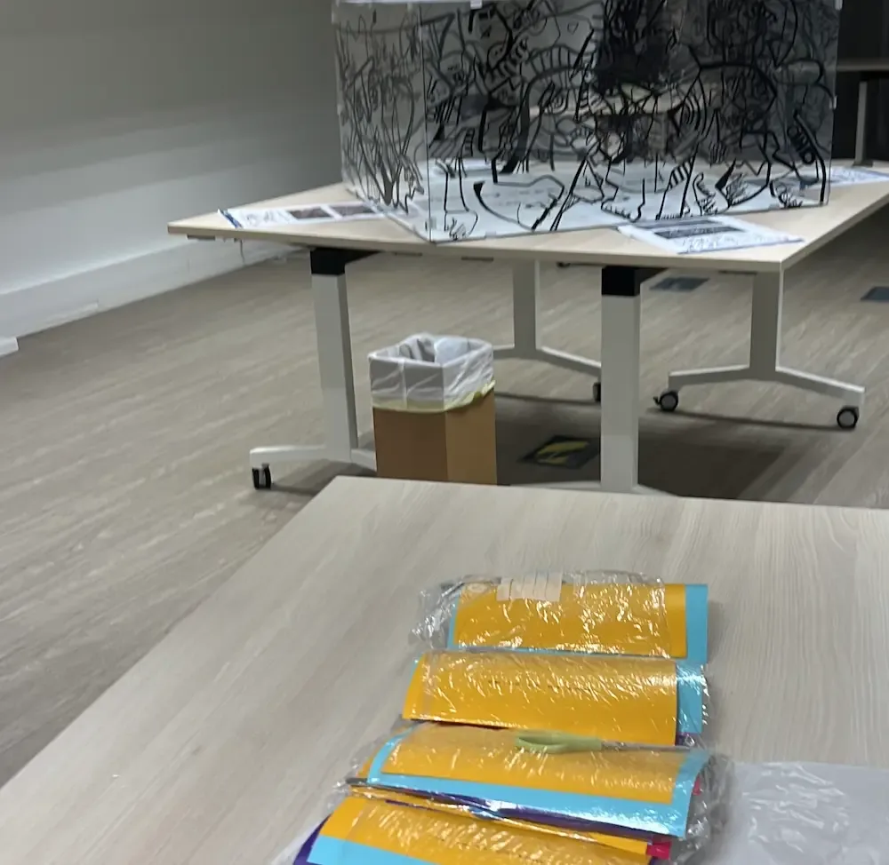 Matériel artistique écoresponsable pour le team building à Paris d'Ogletree Deakins.