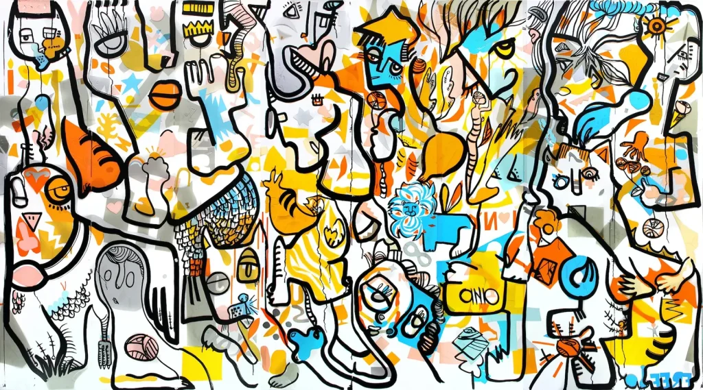 Fresque collaborative colorée My Art Box par aNa Fernandes pour un team building à New York