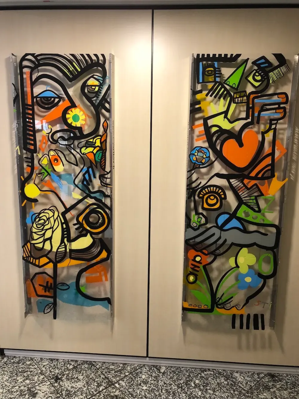 Fresque colorée pour team building par aNa artiste My Art Box