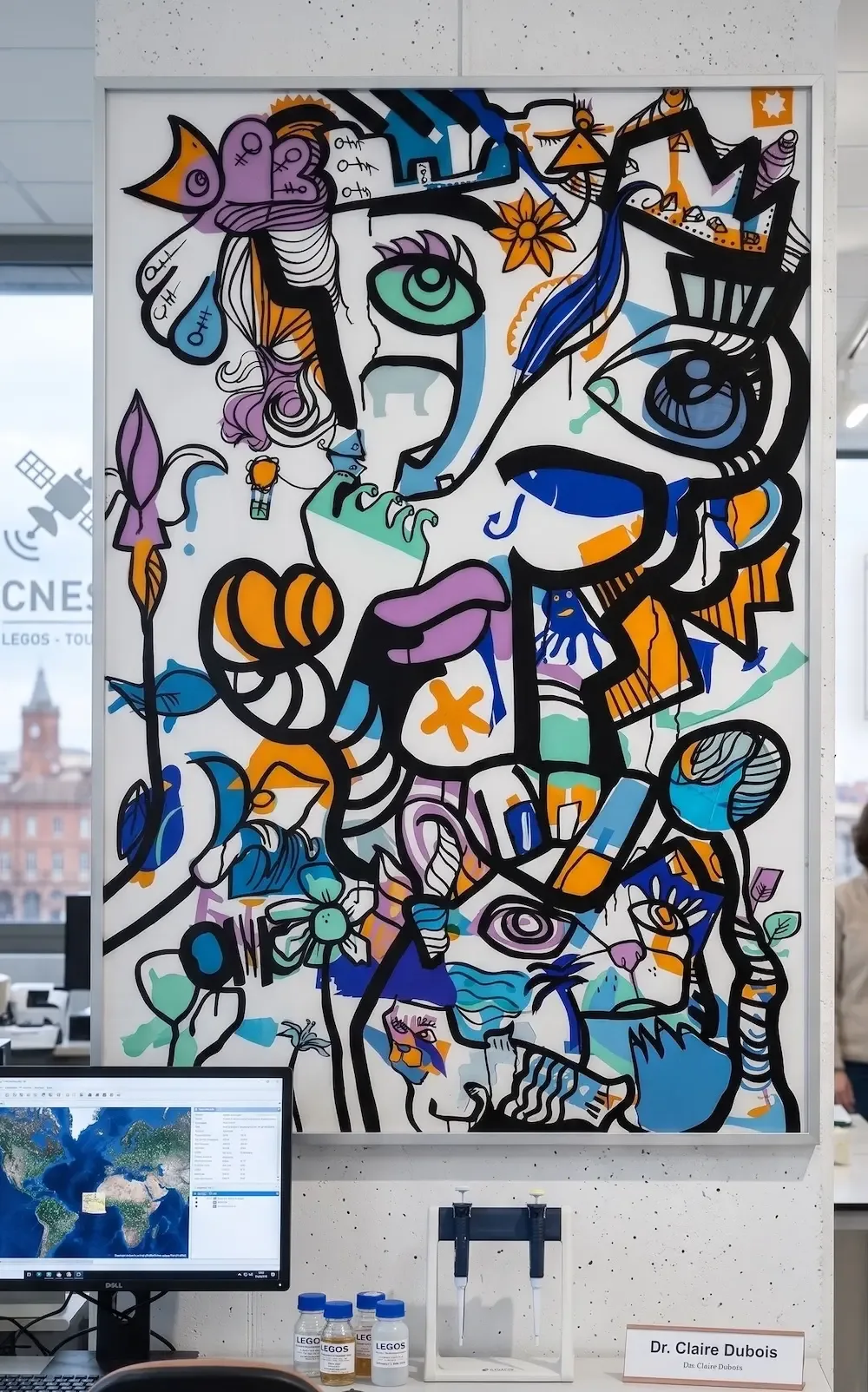 Fresque artistique My Art Box à Toulouse par aNa artiste, idée team building ingénieurs.