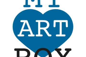 Logo bleu et noir de la marque de team building et animation artistique My Art Box basée à Lyon