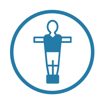 idée team building par équipes : personnage de babyfoot image symbole de challenge d'équipe en entreprise