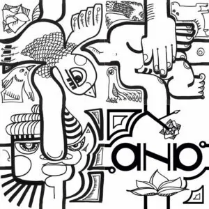 4 pièces de puzzle noir et blanc de l'artiste aNa compose un puzzle à réaliser en animation intégration