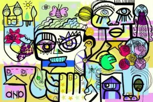 Evénementiel Télétravail : Ce visuel est une fresque digitale qui réside de l'Idée et protocole de verbatim à distance