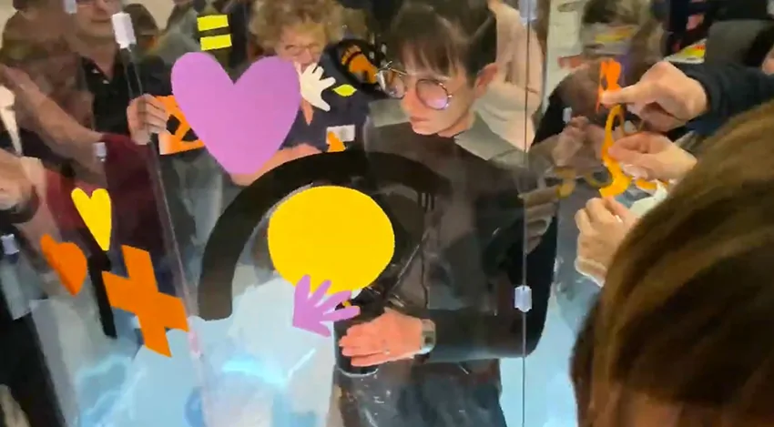 Animation fresque cohésion à Lyon par ana artiste et #myartbox