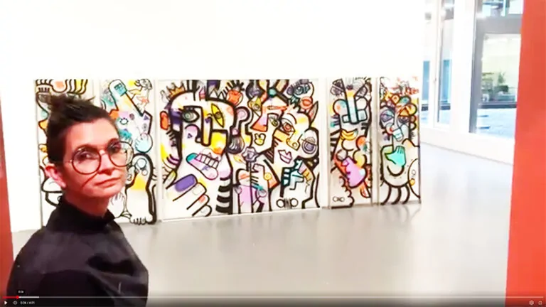 Le résultat exposé à la suite de l'Animation culturelle œuvre commune éco-responsable aNa artiste en Suisse