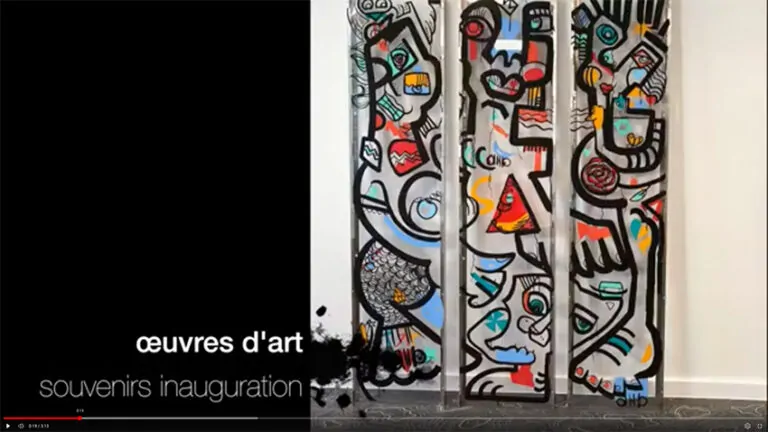 Les 3 tableaux Souvenirs d'une animation originale inauguration éco-responsable My Art Box à Montrouge près de Paris