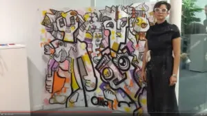 Une Fresque souvenir d'inauguration nouveaux locaux réalisée par aNa à Limonest près de Lyon