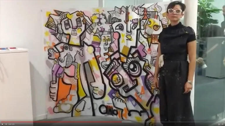 Une Fresque souvenir d'inauguration nouveaux locaux réalisée par aNa à Limonest près de Lyon
