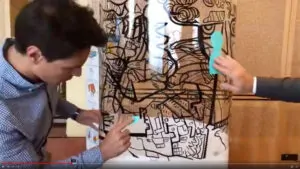 Les participants aux team building Marseille œuvre commune éco-responsable My Art Box