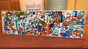 La tableau encadré co-construit durant le Team building Marseille fresque collective