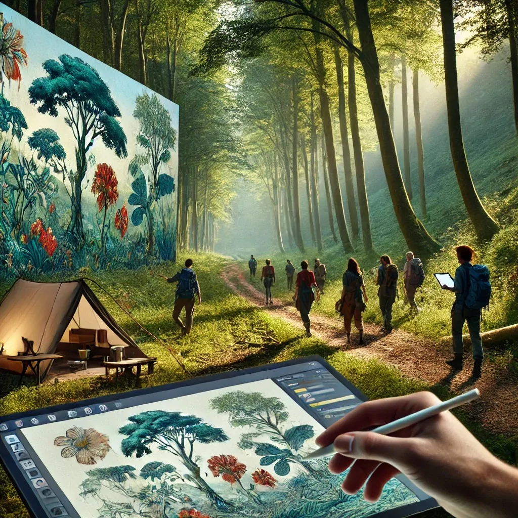 La fresque de la forêt virtuelle est une animation team building innovante à Mâcon et Charoles