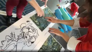 La création de l'œuvre par aNa pour le Coaching cohésion My Art Box du territoire de Bretagne