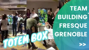 La vignette de la vidéo du team building Grenoble fresque éco-responsable sans peinture My Art Box