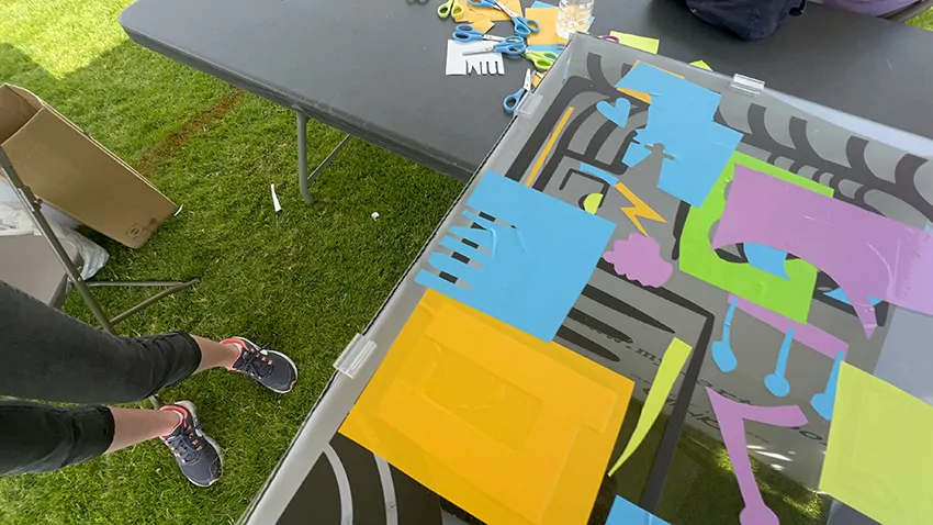 Idée d'Animation Olympiades éco-responsable originale Fresques sans peinture à Fontainebleau