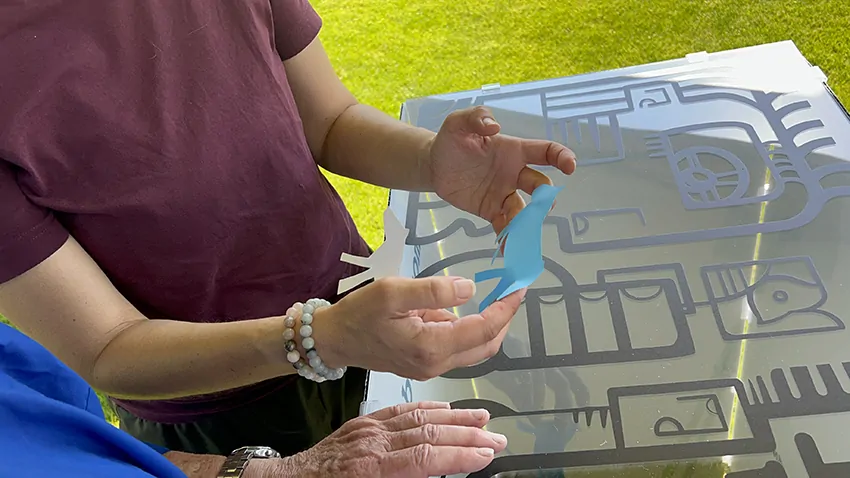 Idée d'animation petite fresque team building à Lyon avec matériel éco-responsable My Art Box