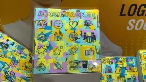 Le surprenant résultat d'une animation fresque sur stand de salon éco-responsable à Lyon ou Paris est un souvenir à exposer ou partager.