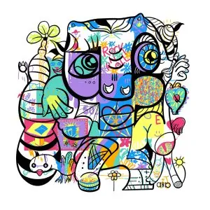 Le cadeau anniversaire art numérique créé par aNa artiste pour femme de 50 ans à distance