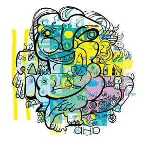 La fresque digitale du cadeau anniversaire artistique digital 50 ans imaginé par aNa artiste à distance