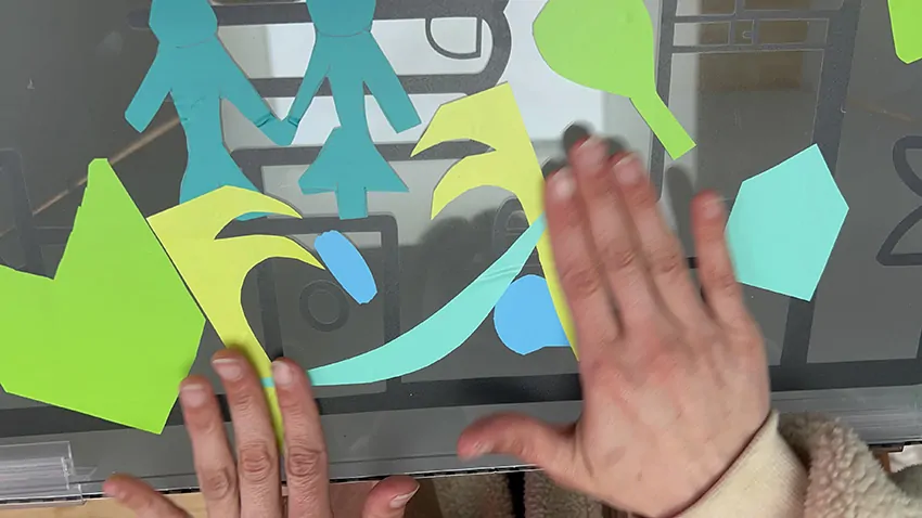 Idée de Hamac découpé dans du vinyle et collé sur la fresque inauguration My Art Box à Angers