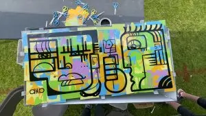 Petite fresque team building éco-responsable My Art Box terminée à Lyon animée par Christophe Chazot