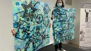 La révélation de la fresque intégration éco-responsable My Art Bpx de Poitiers pour 100 formateurs de différentes régions qui ne se connaissent pas.