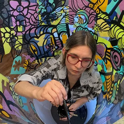Le live painting de ana artiste en team-building pour avocats éco-responsable à Paris