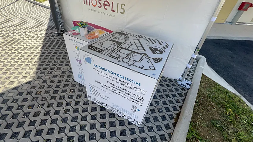 Le matériel éco-responsable My Art Box pour 2 fresques en inauguration animées à Metz par Christophe Chazot et disponible au même prix dans toute la France