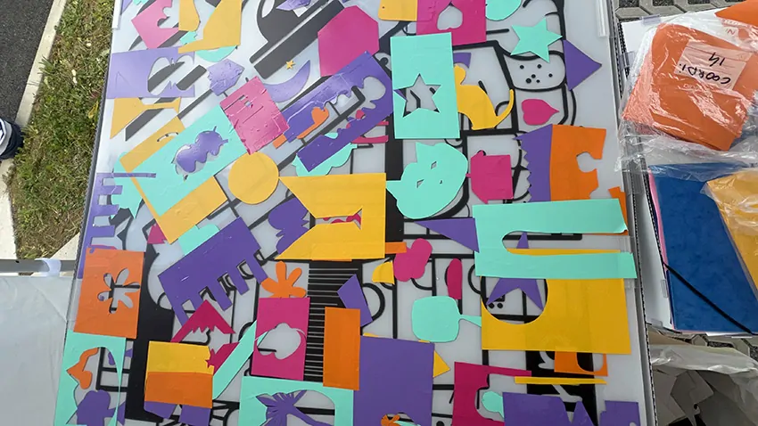 Le support plexi recyclable une fois de My Art Box pour 2 fresques en inauguration animées à Metz par Christophe Chazot